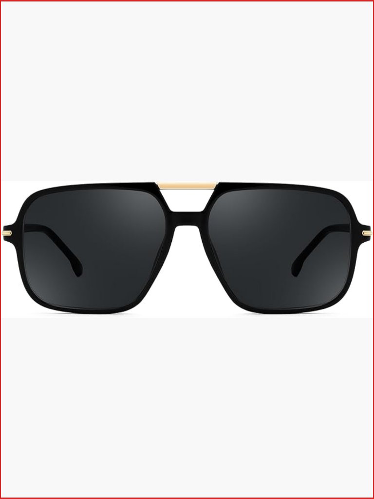 Square Retro Aviator Sunglasses Oversized Uv400 Protection Unisex